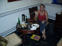 Rita with dinner